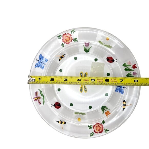 Lenox Natures Splendor Glass Dessert Plates 4 Hand-Painted Floral Insect Design - Picture 5 of 15